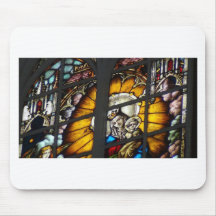 Vierge Marie et Jésus en verre souillé Tapis De Souris