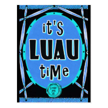 Vieux bleu d'océan de Luau de rotin Carte Postale
