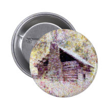 Vieux cabine de rondin badge