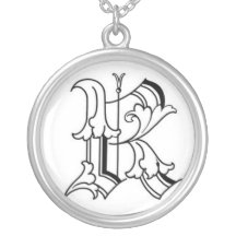 Vieux collier anglais de l'initiale R