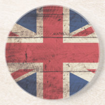 Vieux drapeau britannique en bois dessous de verres