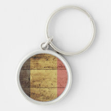 Vieux drapeau en bois de la Belgique Porte-clefs