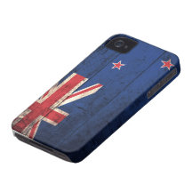 Vieux drapeau en bois de la Nouvelle Zélande Coque Case-Mate iPhone 4