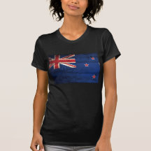Vieux drapeau en bois de la Nouvelle Zélande ; T-shirt
