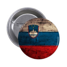Vieux drapeau en bois de la Slovénie Badge Avec Épingle