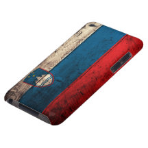 Vieux drapeau en bois de la Slovénie Étuis iPod Touch
