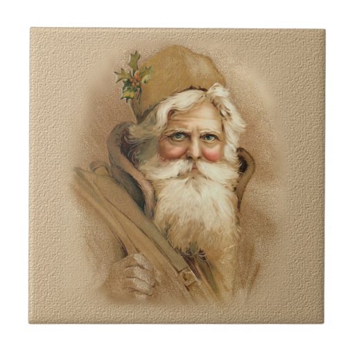 Vieux Monde Père Noël en Brown Carreau En Céramique