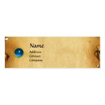 VIEUX PARCHEMIN de BROWN, GEMME, bleu de MONOGRAMM Modèles De Cartes De Visite