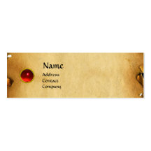 VIEUX PARCHEMIN de BROWN, GEMME, rouge de MONOGRAM Cartes De Visite Professionnelles