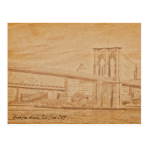 vieux pont de Brooklyn de carte postale