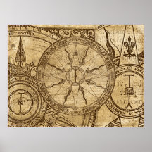 Vieux rose de boussole poster