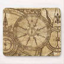 Vieux rose de boussole tapis de souris