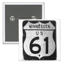 Vieux signe de la route 61 pin's avec agrafe