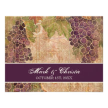 Vignoble âgé de raisin épousant la carte de répons cartons d'invitation personnalisés