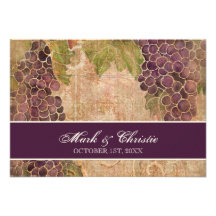 Vignoble âgé de raisin épousant la carte de répons invitation