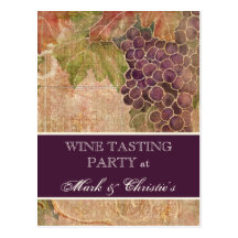 Vignoble de raisin âgé par invitation de partie d' cartes postales