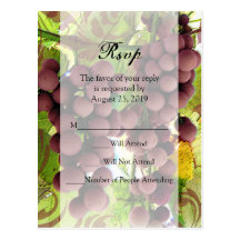 Vignoble élégant pourpre/raisins verts épousant RS Carte Postale