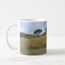 Vignoble toscan en automne tasse à café