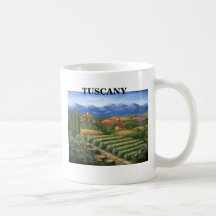 Village et vignoble toscans tasses à café