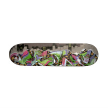 Ville dans le panneau de graffiti de plaid plateaux de skate