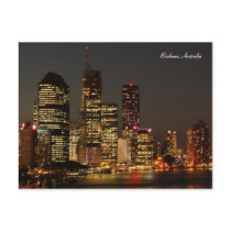 Ville de Brisbane, horizon de nuit, carte postale 