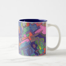 Ville de émiettage, tasse d'art abstrait