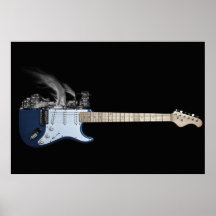 Ville de guitare affiche