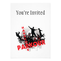 Ville inconditionnelle de grunge de Parkour Invitations