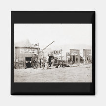 Ville vintage de frontière aimant pour réfrigérateur