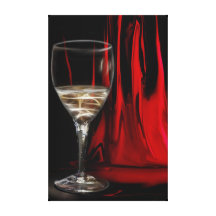 Vin blanc contre des _canvas rouges d'arrière - pl toiles tendues sur châssis