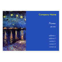 Vincent van Gogh, nuit étoilée au-dessus du Rhône Carte De Visite
