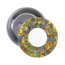 Vintage Astrologie, het Antiek HemelWiel van de Di Speldbuttons