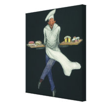 Vintage Baker met Gebakjes en andere Desserts Stretched Canvas Prints