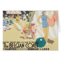 Vintage Belgische Kust België Wenskaart