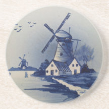 Vintage Blauw en Wit Delft Onderzetter Voor Drankjes
