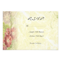 Vintage Bloemen Geïnspireerde R.S.V.P Aankondiging