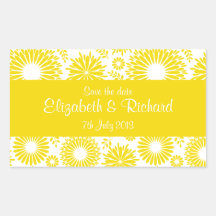 Vintage bloemen gele Sticker