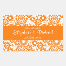 Vintage bloemen oranje Sticker