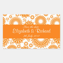 Vintage bloemen oranje Sticker