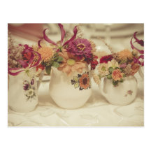 vintage bloemen wenskaart