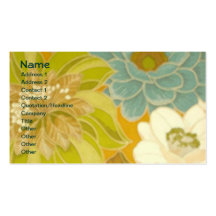 Vintage BloemenBehang, Turkooise Groen & Bruin Visitekaartjes