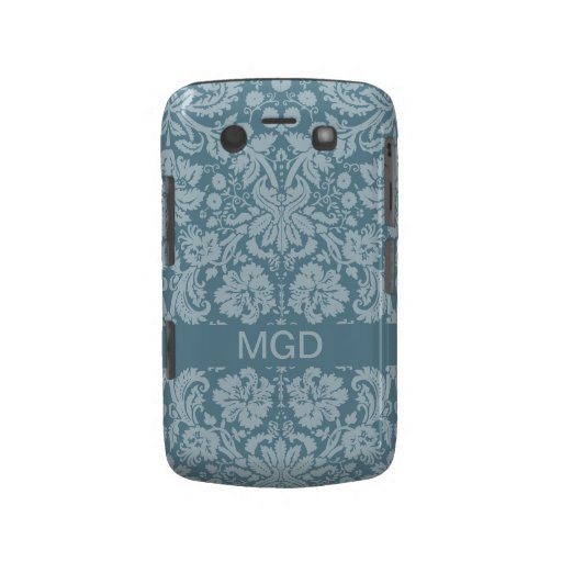 Vintage bloemenJugendstil blauwgroen monogram Blackberry Bold Case