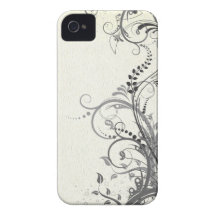 Vintage bloemenontwerp iPhone 4 Case-Mate hoesjes