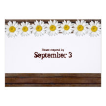 Vintage Bruine Houten Daisy Chain rsvp Aankondiging