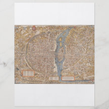 Vintage de stadskaart van Parijs, 1550 Persoonlijke Folder