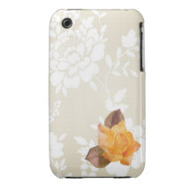 Vintage Geel nam het beige geval van damastiPhone  iPhone 3 Hoesje