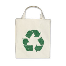 Vintage Groen Recyclen Teken Draagtassen