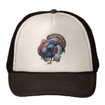 Vintage Grote Thanksgiving Turkije Trucker Petten