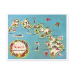 Vintage Hawaiian Map Post Card