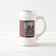 Vintage illustratie - de fietsers van Heren Koffie Mokken